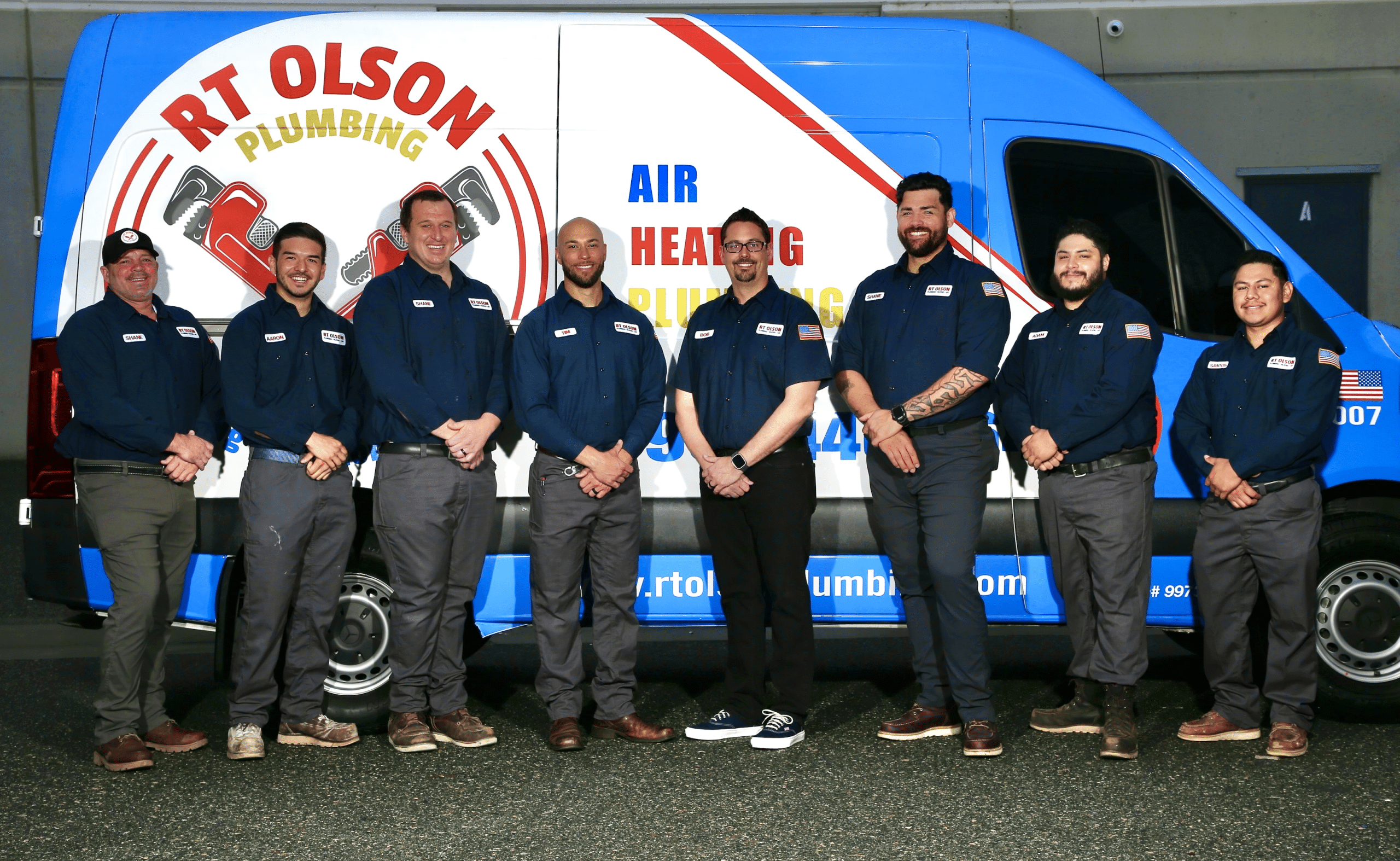 RT Olson Plumbing in Corona CA - Team & Truck